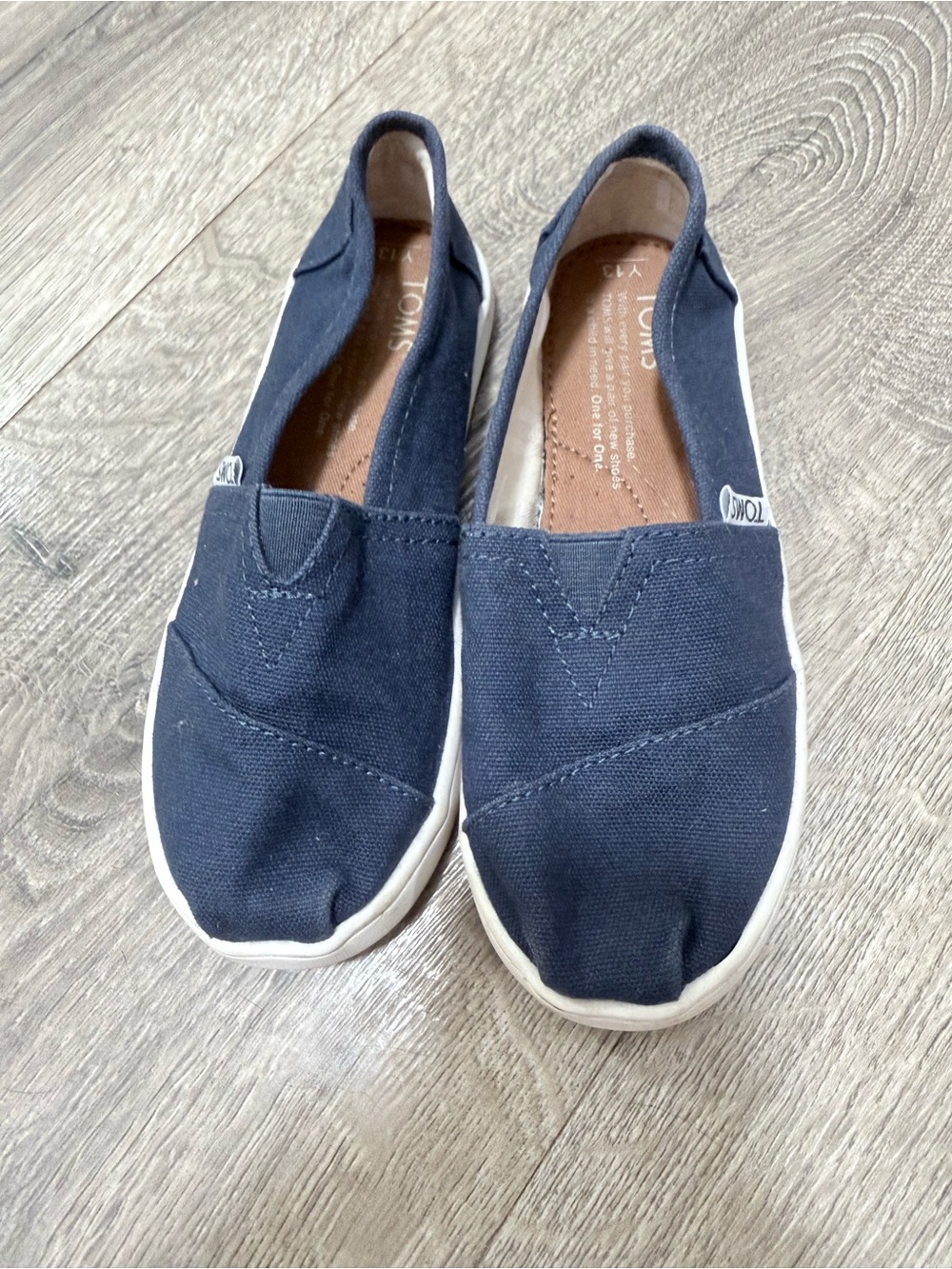 Toms Kids Slip-On Canvas Sneakers in Navy Blue